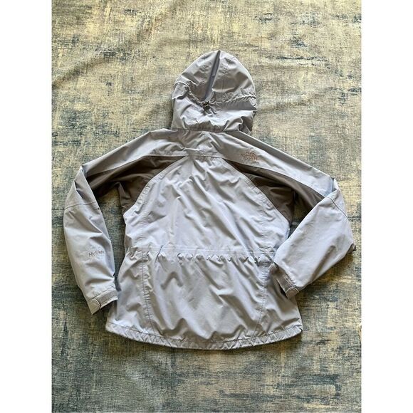 The North Face Light Blue Dark Gray Color Block Waterproof Hyvent Jacket M - Picture 10 of 12